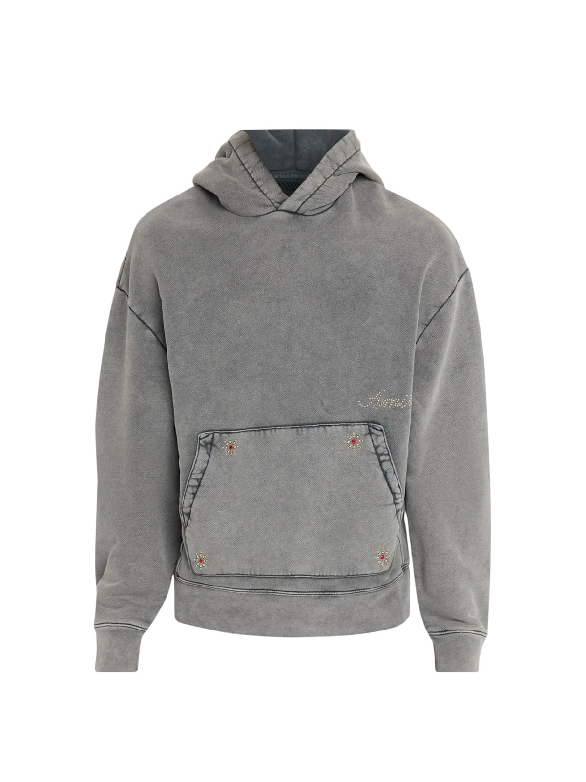 AMIRI STUDDED HOODIE WASHED GREY