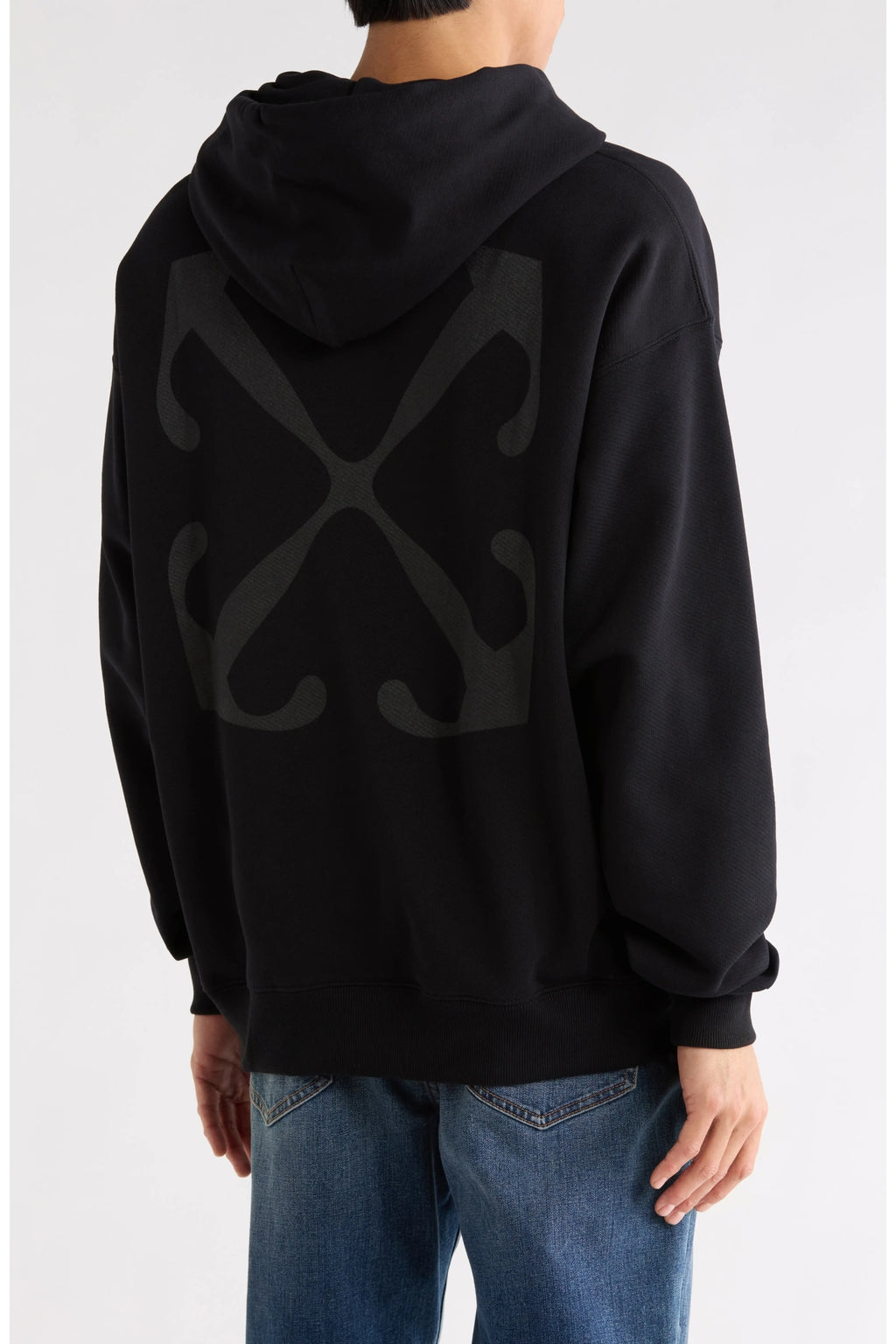 OFF WHITE SLIM ARROW HOODIE BLACK