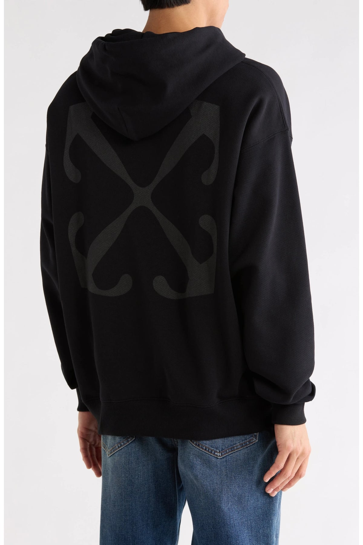 OFF WHITE SLIM ARROW HOODIE BLACK