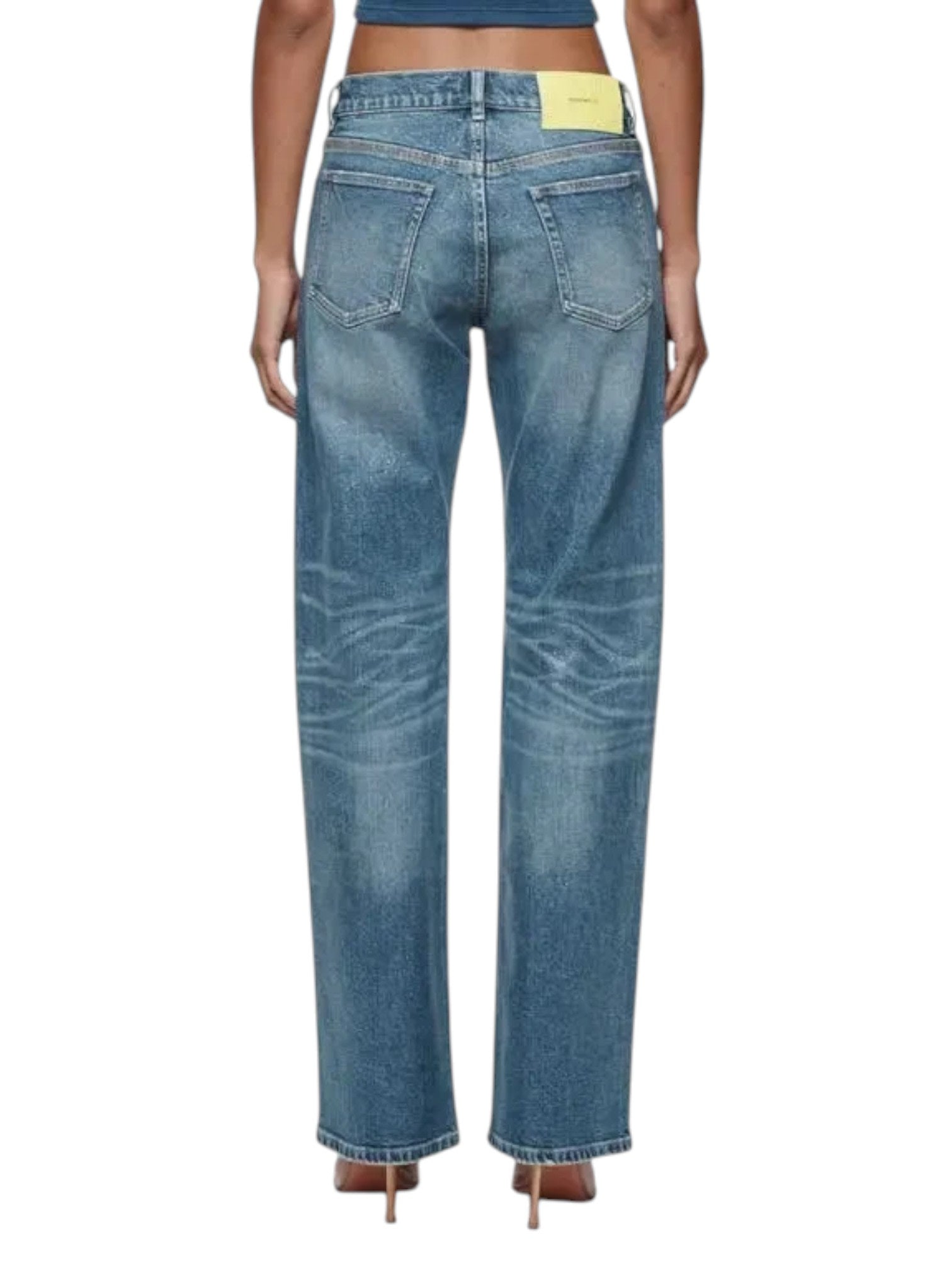 PURPLE BRAND SLIM STRAIGHT GLITTER JEANS MID INDIGO
