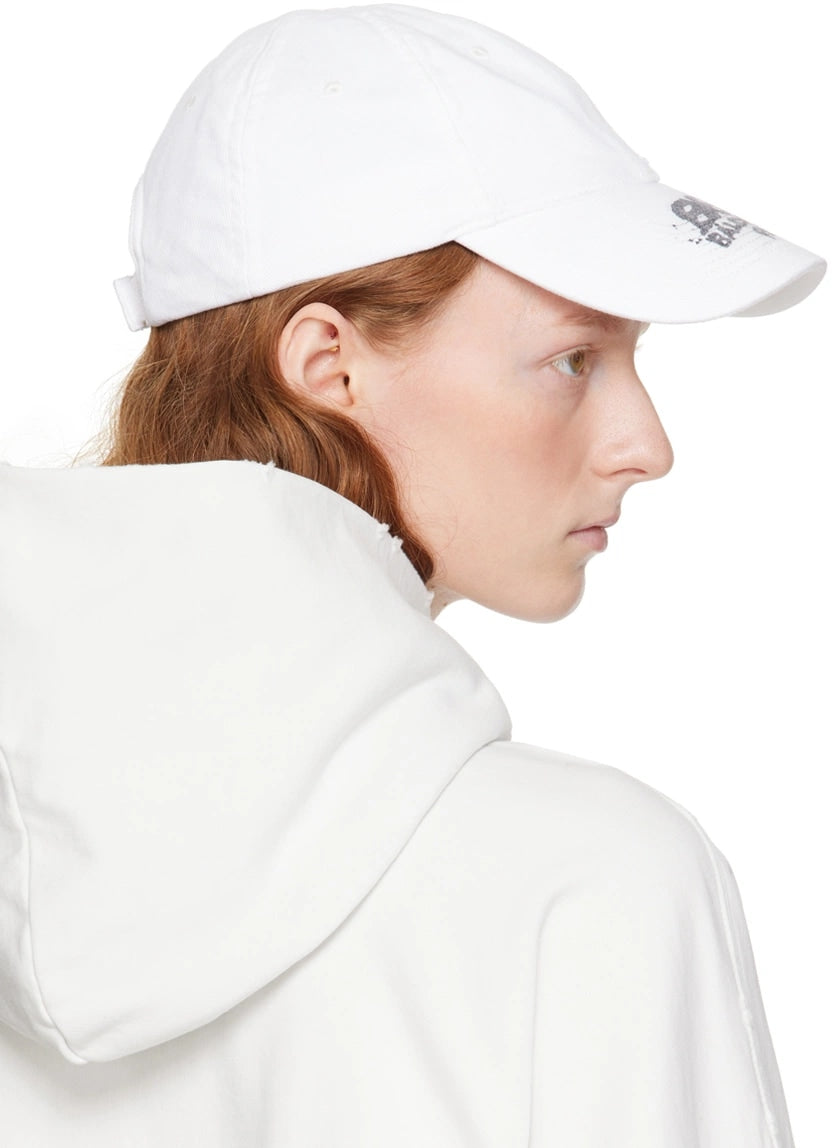 BALENCIAGA BB PARIS HAT WHITE