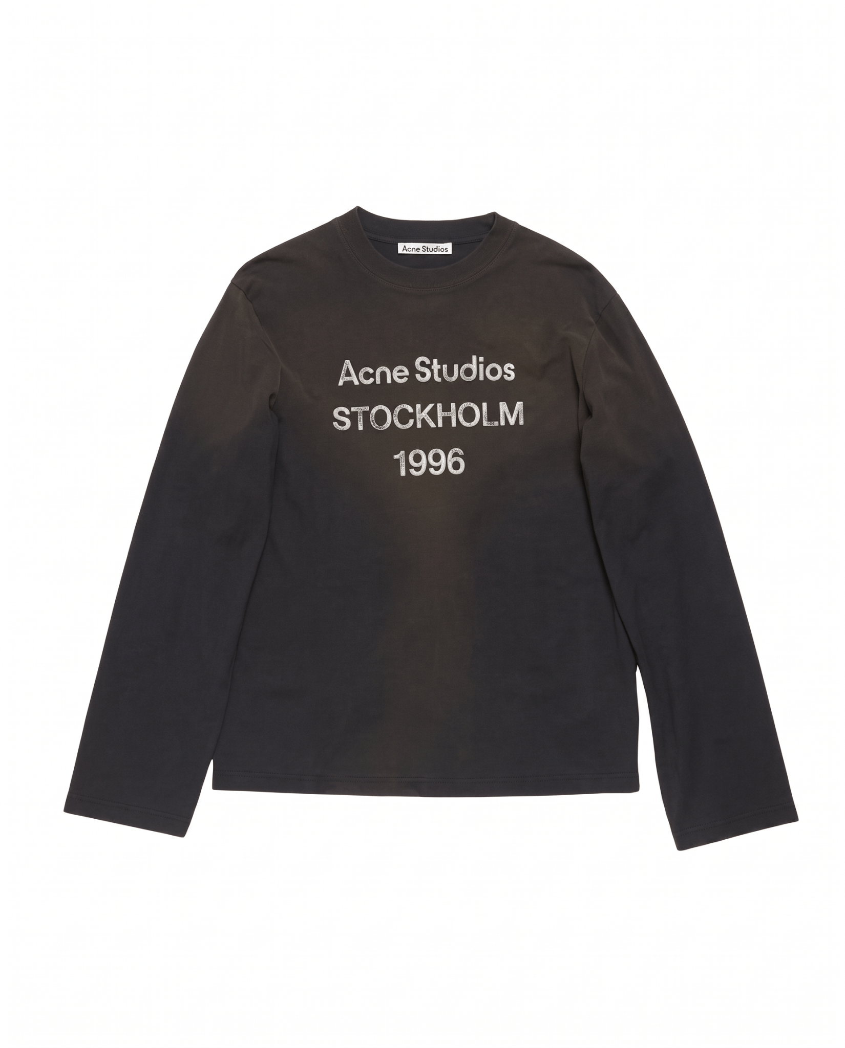 ACNE STUDIOS SPRAYED FADED BLACK 1996 LOGO T-SHIRT LONG SLEEVE