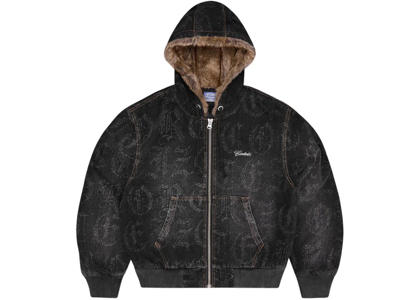 CORTEIZ OLD ENGLISH DENIM WORK JACKET BLACK WASH