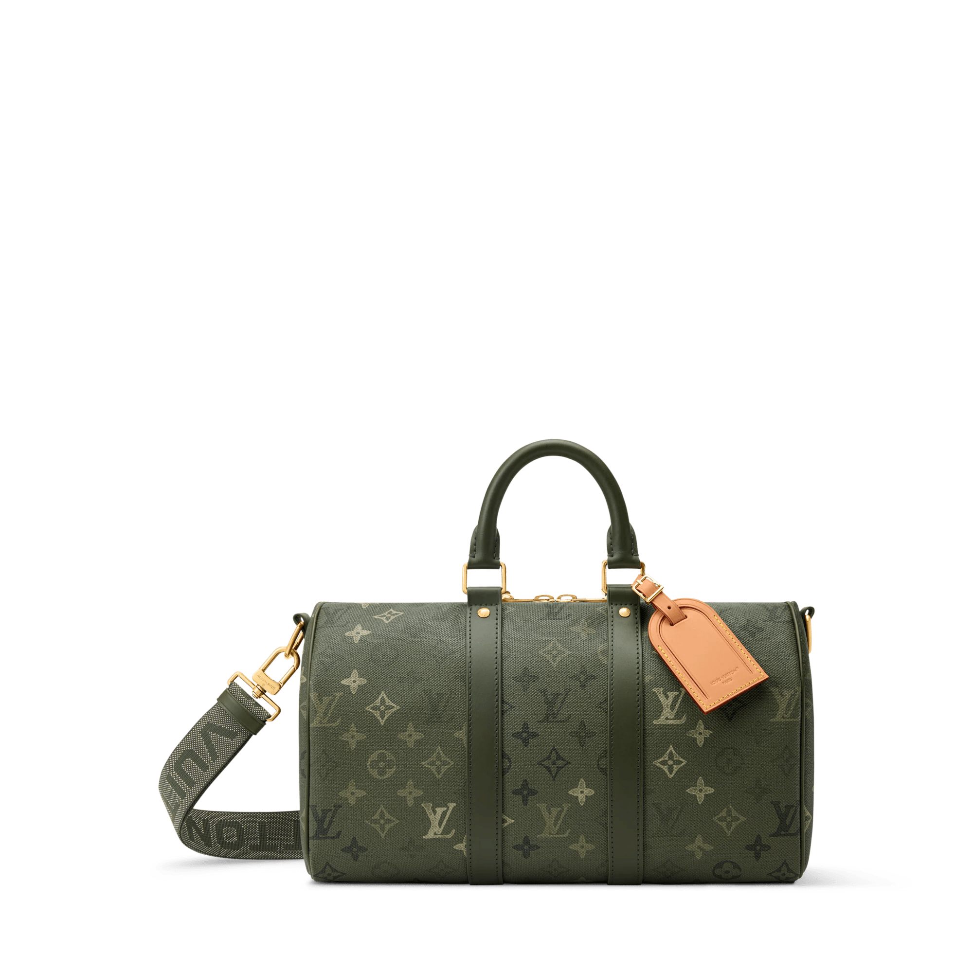 LOUIS VUITTON MONOGRAM KEEPALL BANDOULIERE 35 KHAKI GREEN