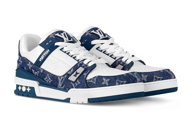 LOUIS VUITTON TRAINER DENIM BLUE WHITE MONOGRAM