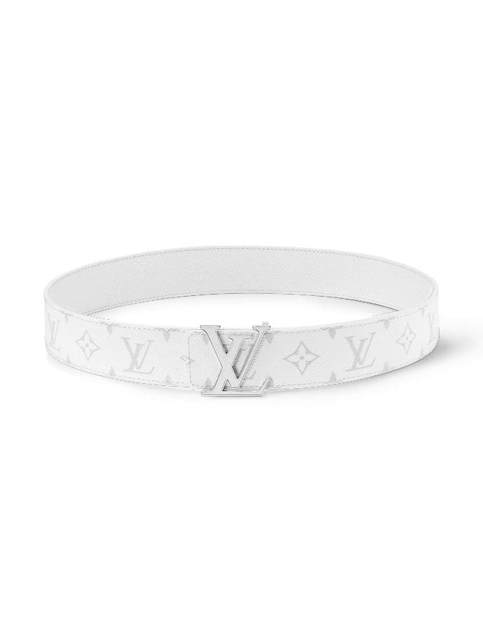 LOUIS VUITTON INITIALES WHITE MONOGRAM BELT
