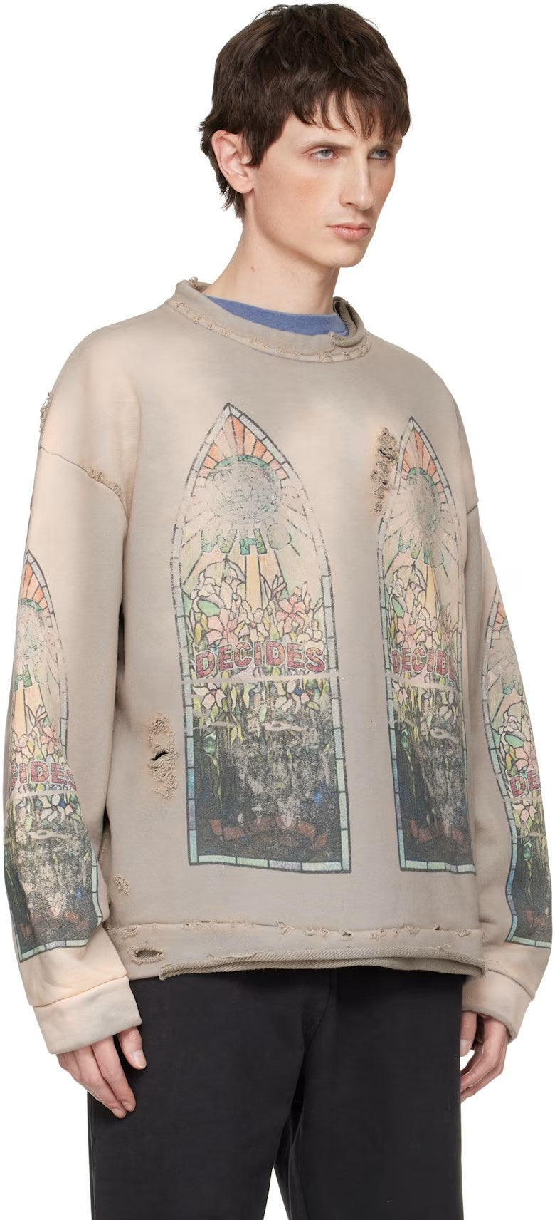 WHO DECIDES WAR TAUPE FADED SWEATSHIRT