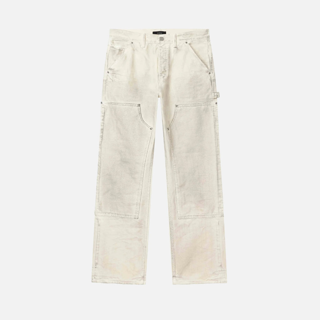 PURPLE BRAND WHITE CANVAS CARPENTER PANTS