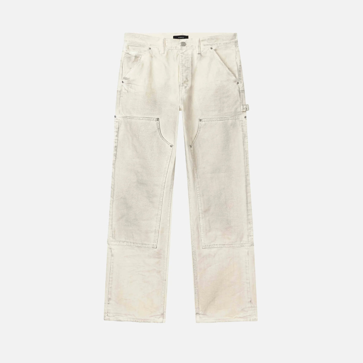 PURPLE BRAND WHITE CANVAS CARPENTER PANTS