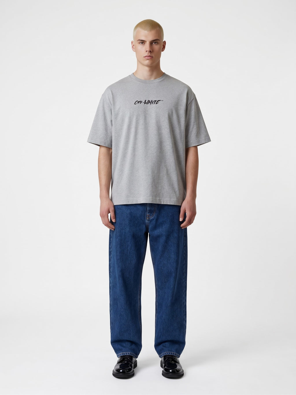 OFF WHITE CHALK ARROW T-SHIRT HEATHER GREY