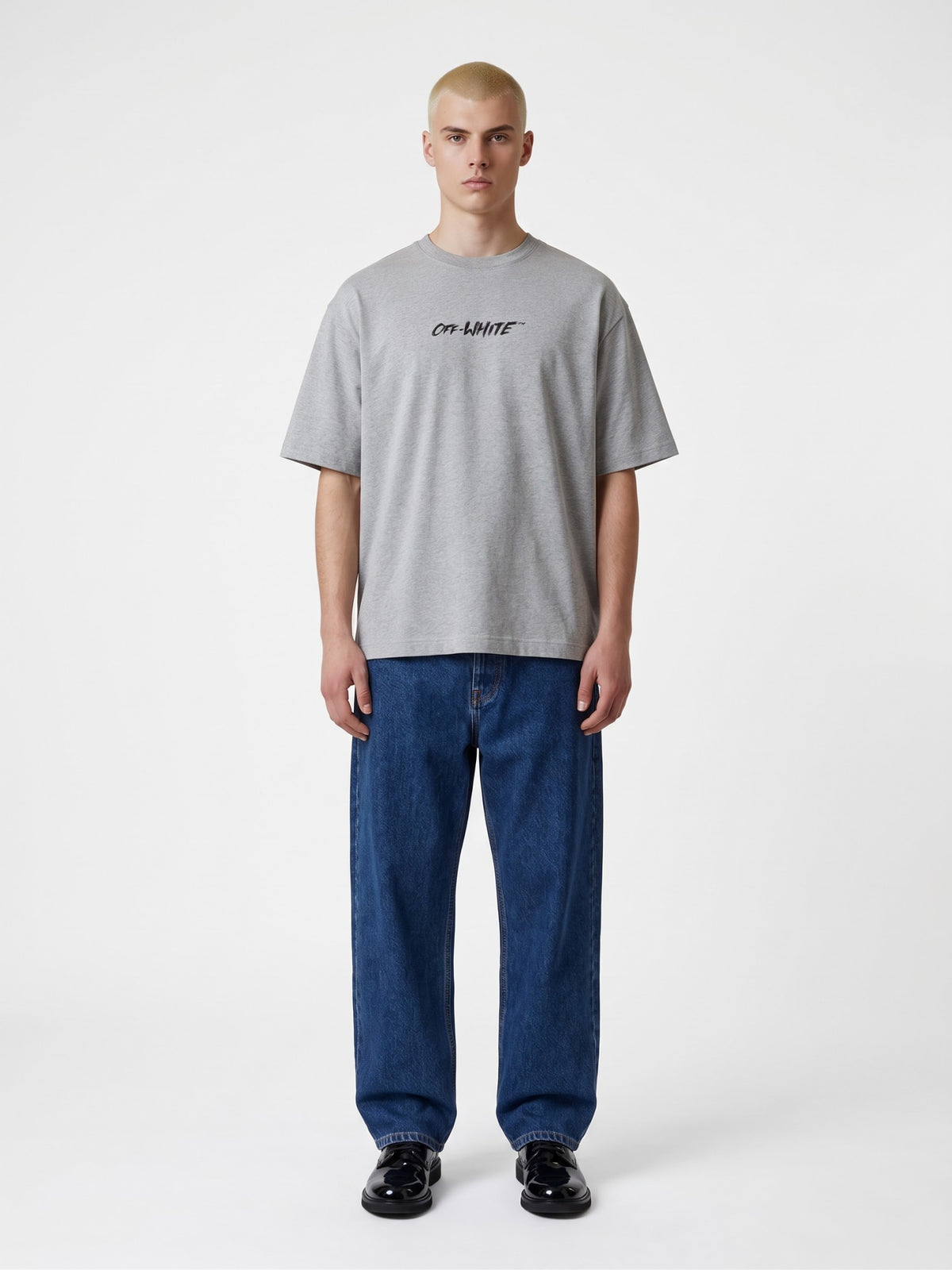 OFF WHITE CHALK ARROW T-SHIRT HEATHER GREY