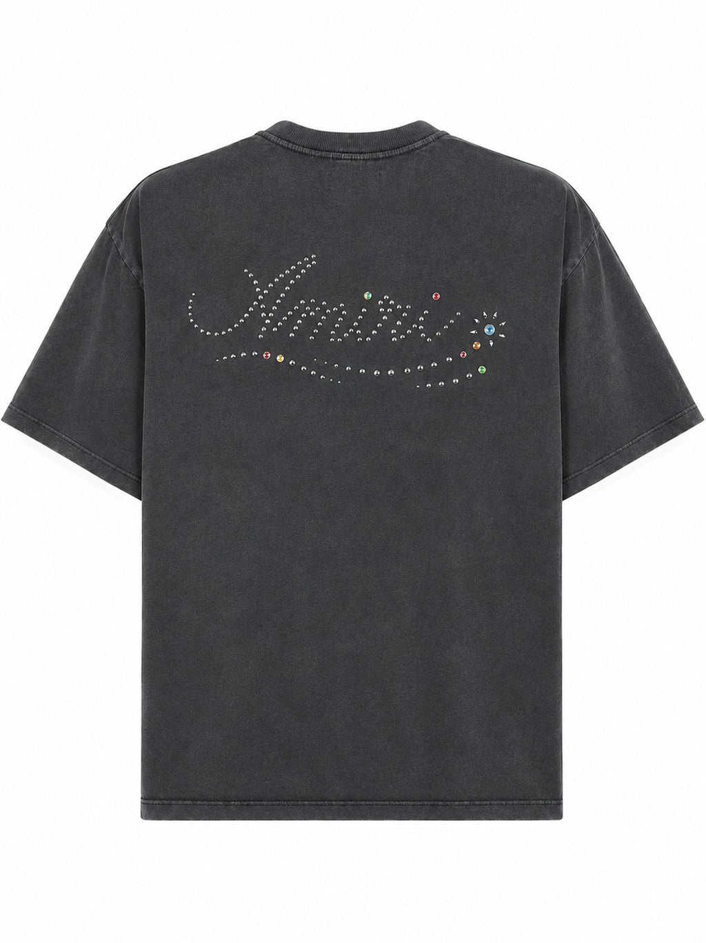 AMIRI STUD LOGO WASHED BLACK T-SHIRT
