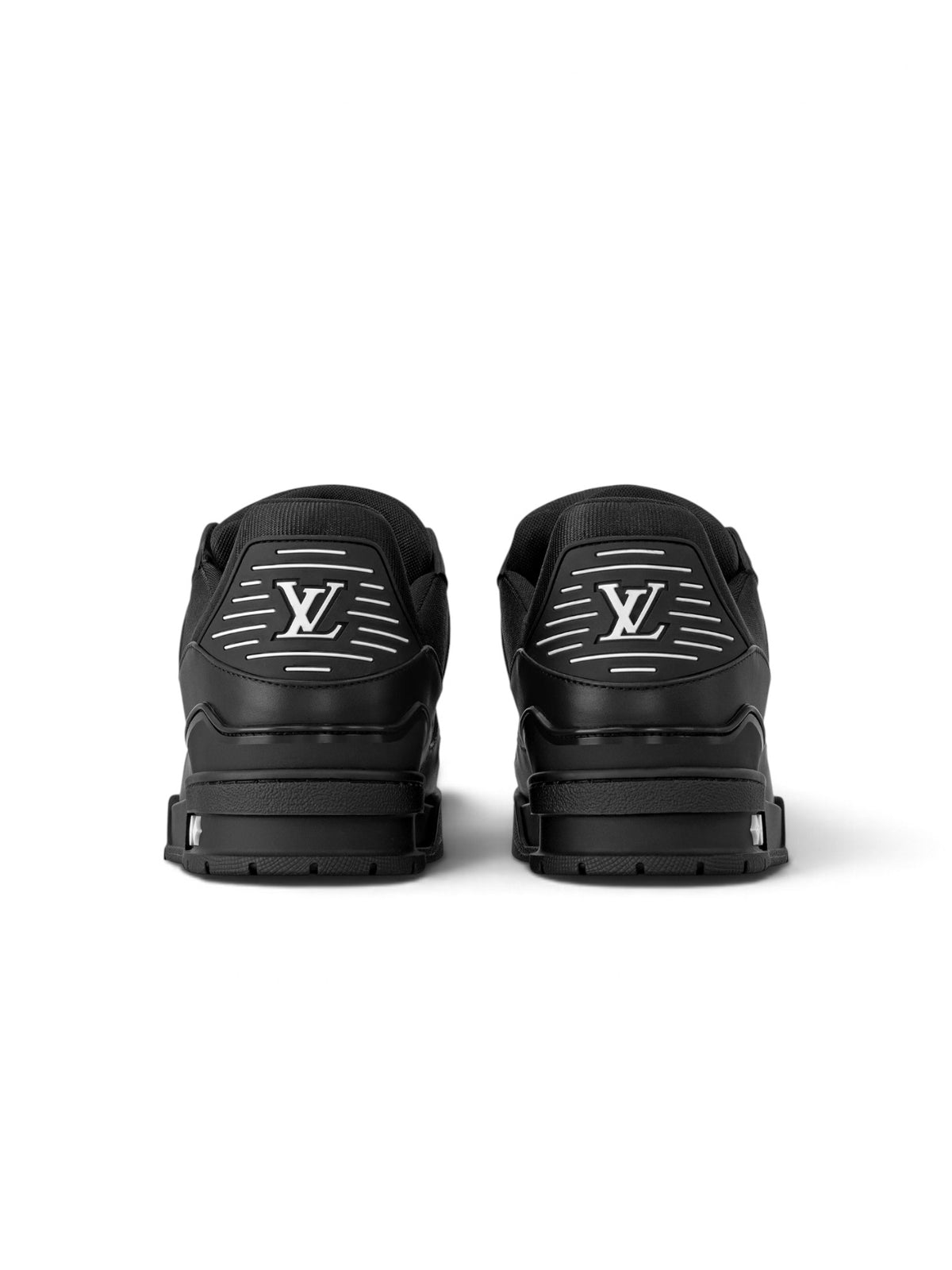 LOUIS VUITTON BLACK EMBOSSED MONOGRAM TRAINER
