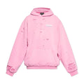 BALENCIAGA LAYERED POLITICAL CAMPAIGN DISTRESSED PINK HOODIE
