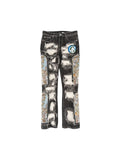 WHO DECIDES WAR "45 PATCH" BLACK DISTRESSED DENIM