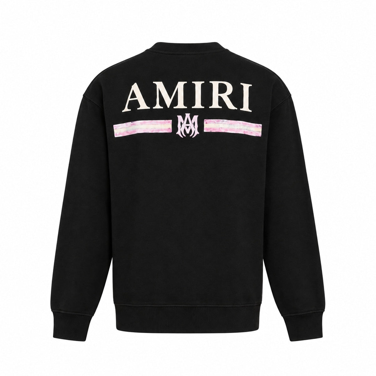 AMIRI WATERCOLOR MA BAR LOGO CREWNECK BLACK