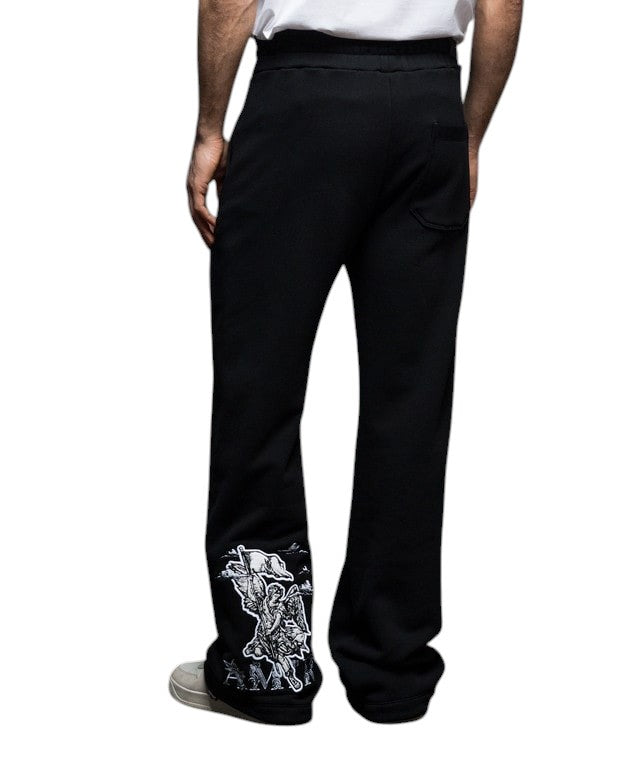 AMIRI BLACK & WHITE ANGEL LOGO SWEATPANTS