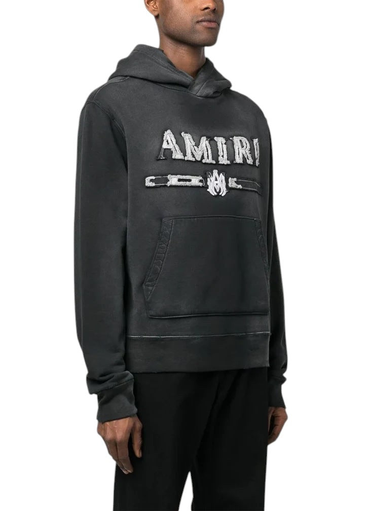 AMIRI BLACK MA BAR LOGO PATCH HOODIE