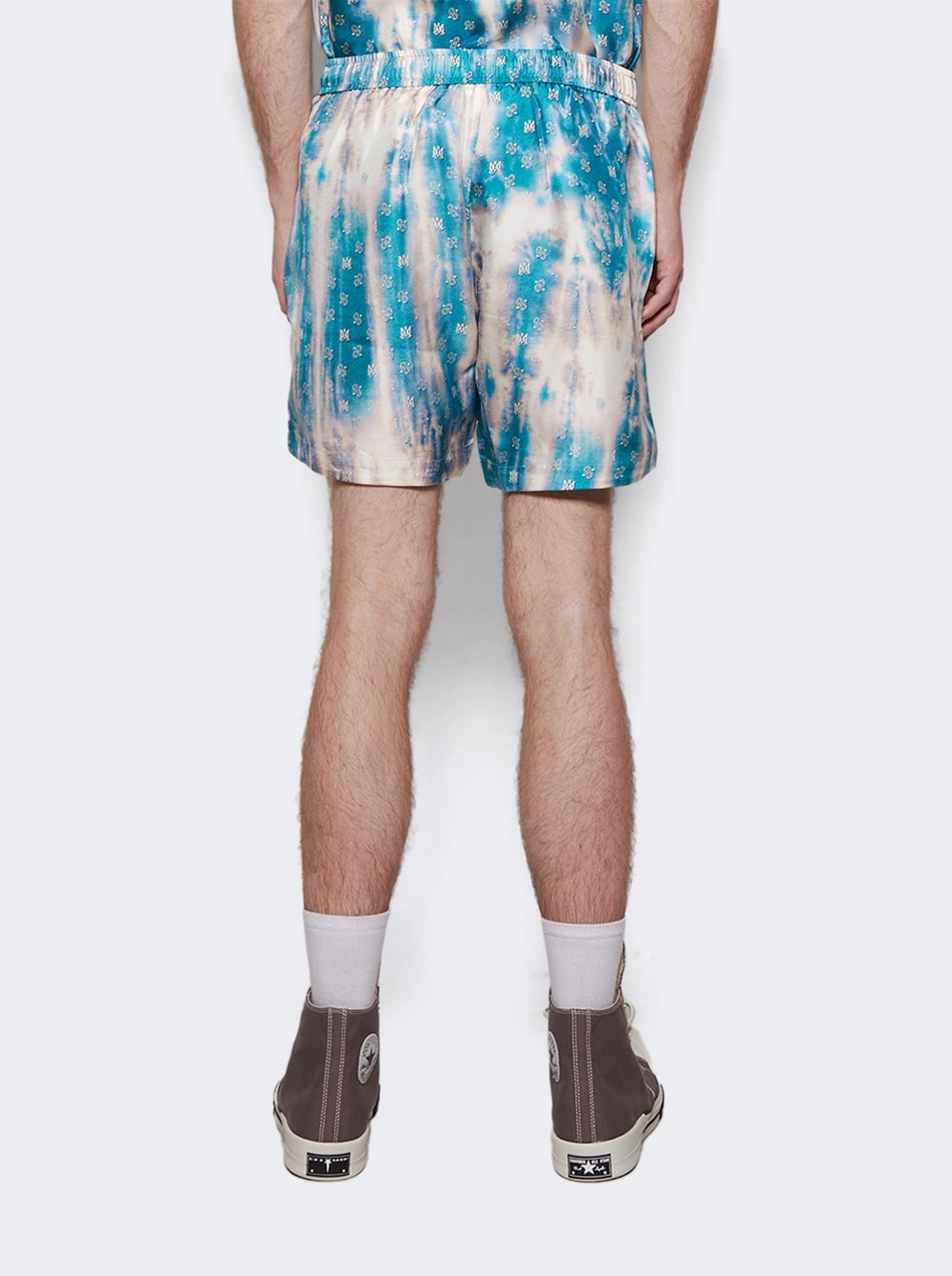 AMIRI BLEACHED PAISLEY MA SILK SHORT AQUA