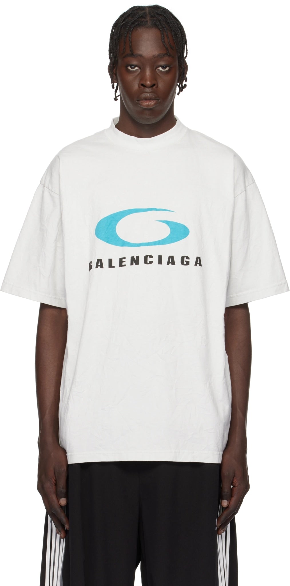 BALENCIAGA WHITE LOOP SPORTS ICON T-SHIRT