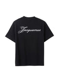 JACQUEMUS THE LOGO EMBROIDERED T-SHIRT BLACK