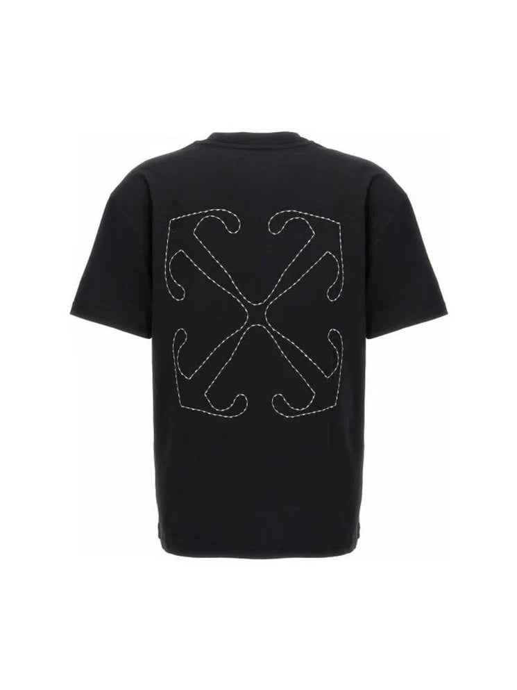 OFF WHITE STITCH BLACK T SHIRT