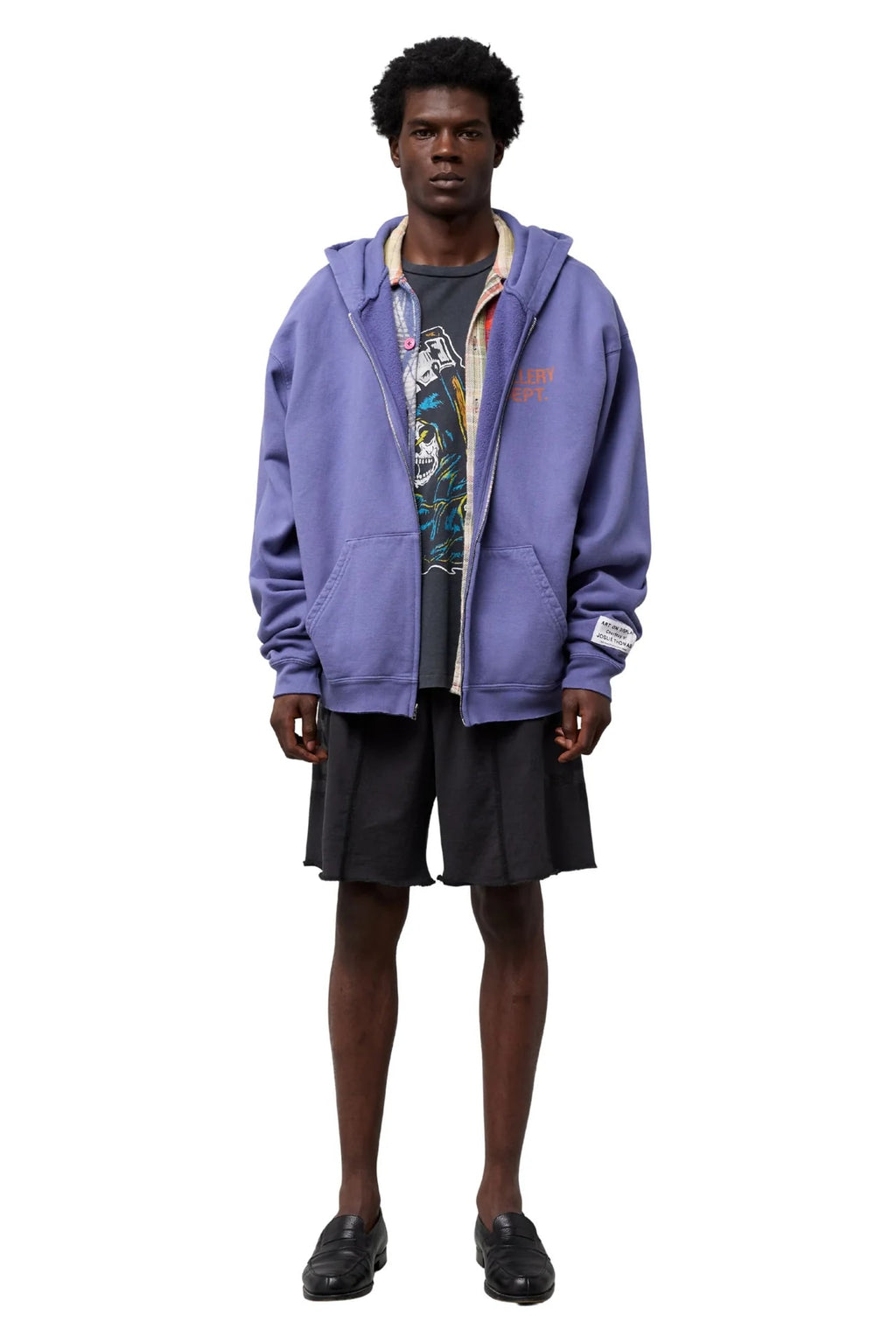 GALLERY DEPT. 90”S FULL ZIP HOODIE WASHED VIOLET