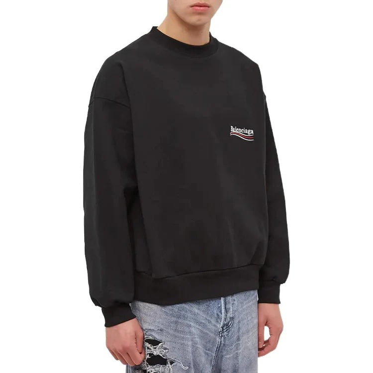 BALENCIAGA POLITICAL CAMPAIGN CREWNECK BLACK