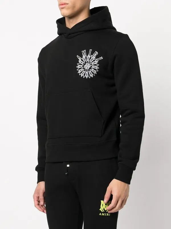 AMIRI RHINESTONE LOGO HOODIE BLACK