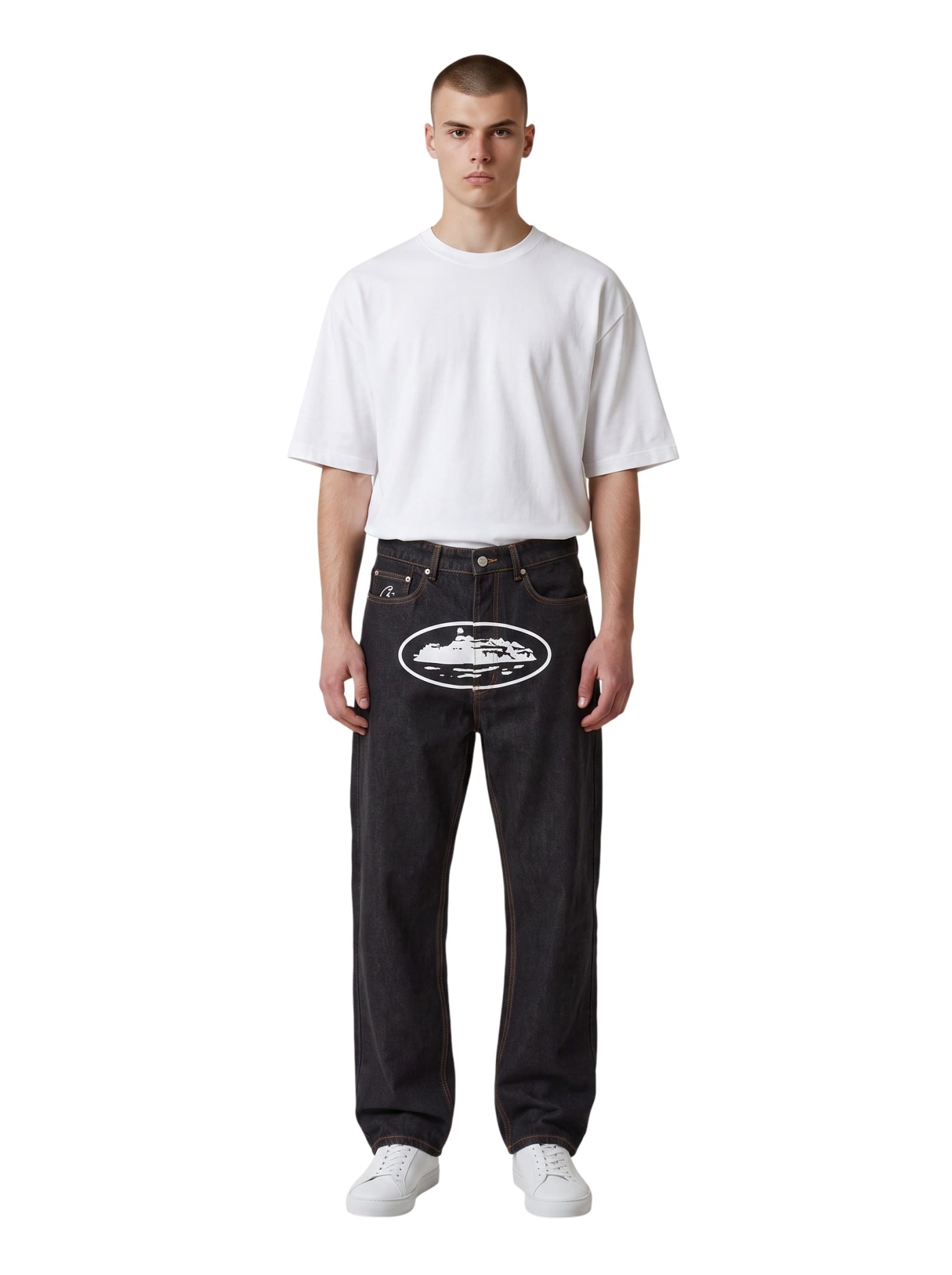 CORTEIZ ISLAND BAGGY JEANS WASHED BLACK