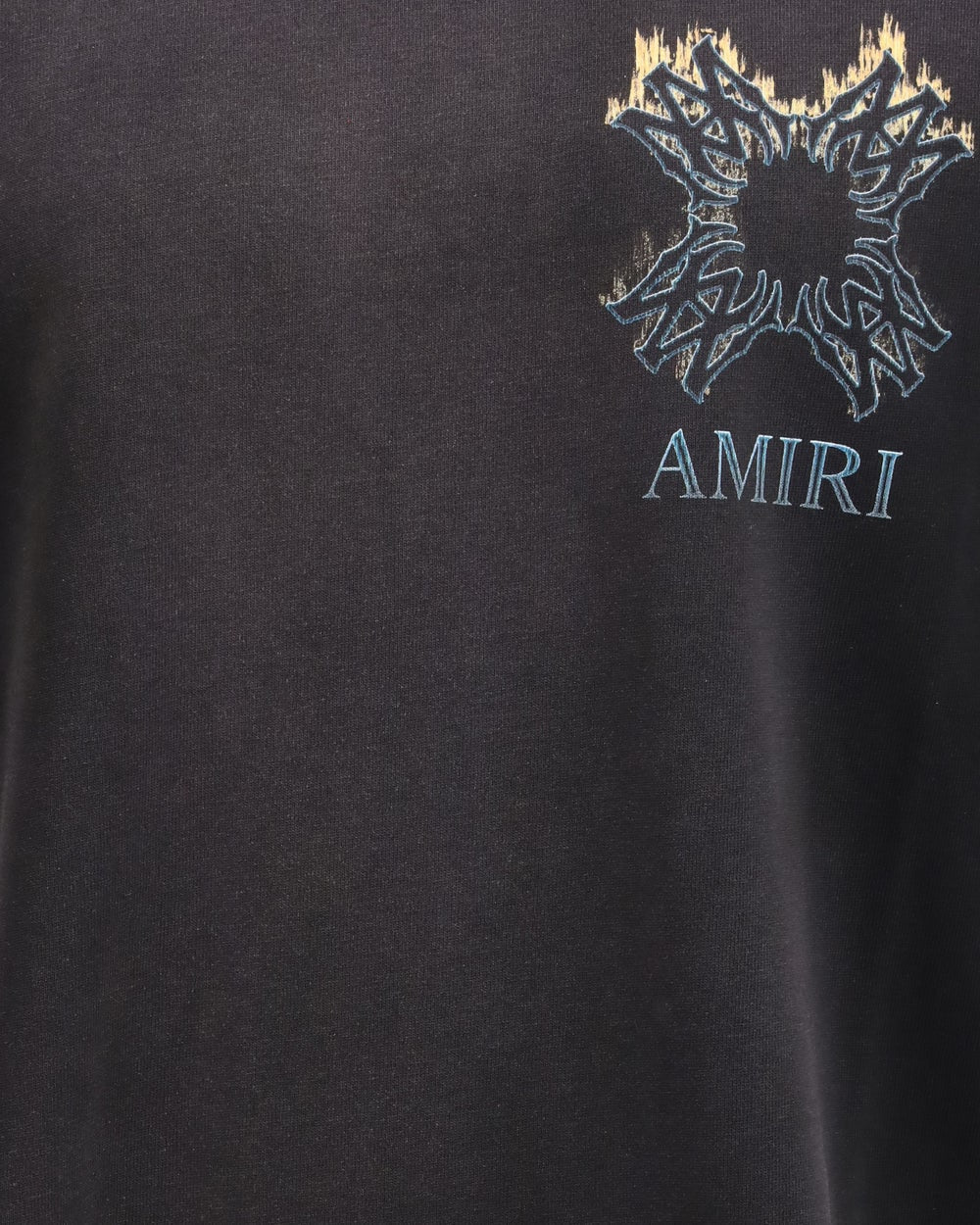 AMIRI MA QUAD FLAMES T-SHIRT WASHED BLACK