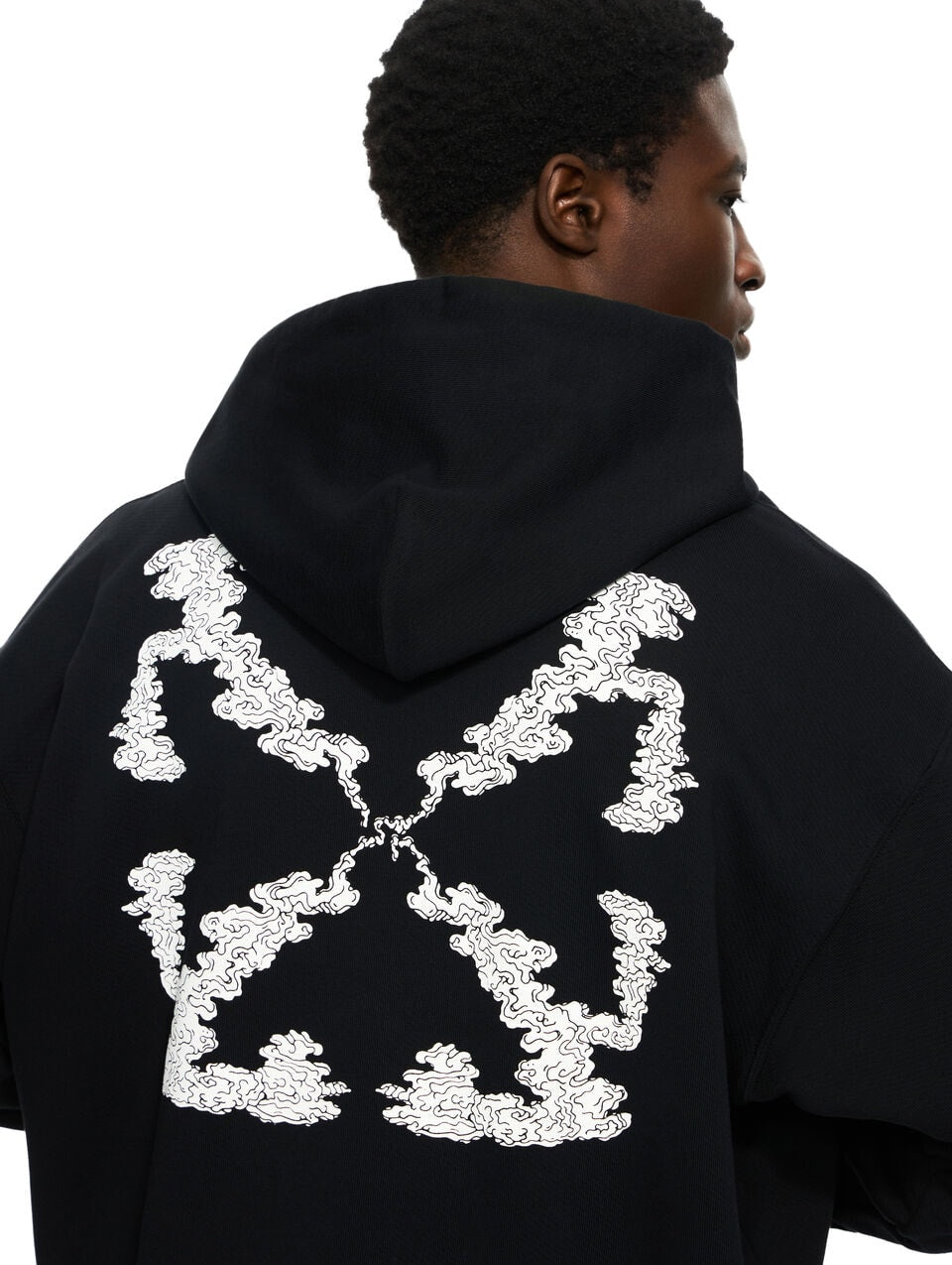 OFF WHITE CLOUD ARROW SKATE HOODIE BLACK WHITE
