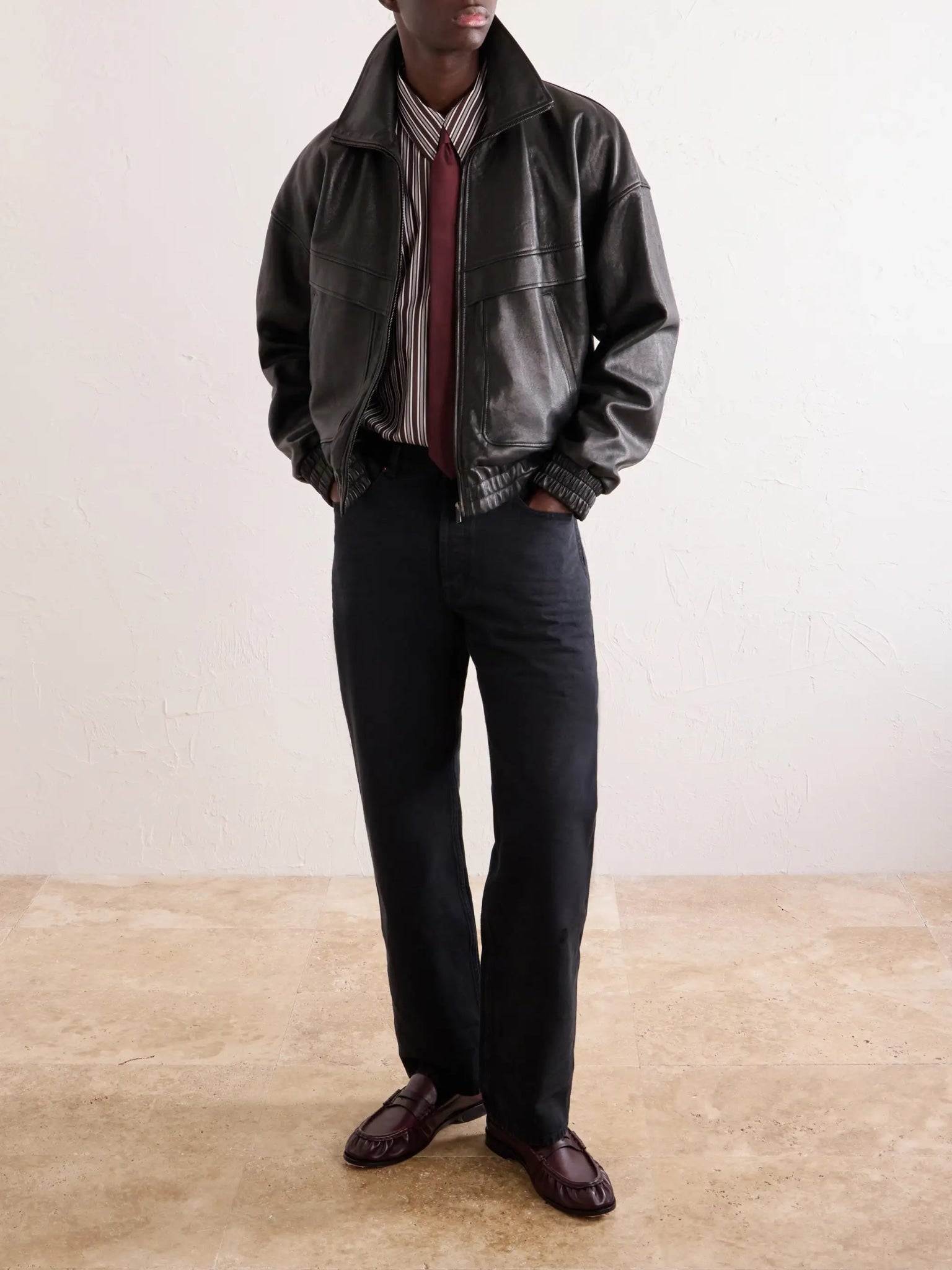 YVES SAINT LAURENT LEATHER JACKET BLACK