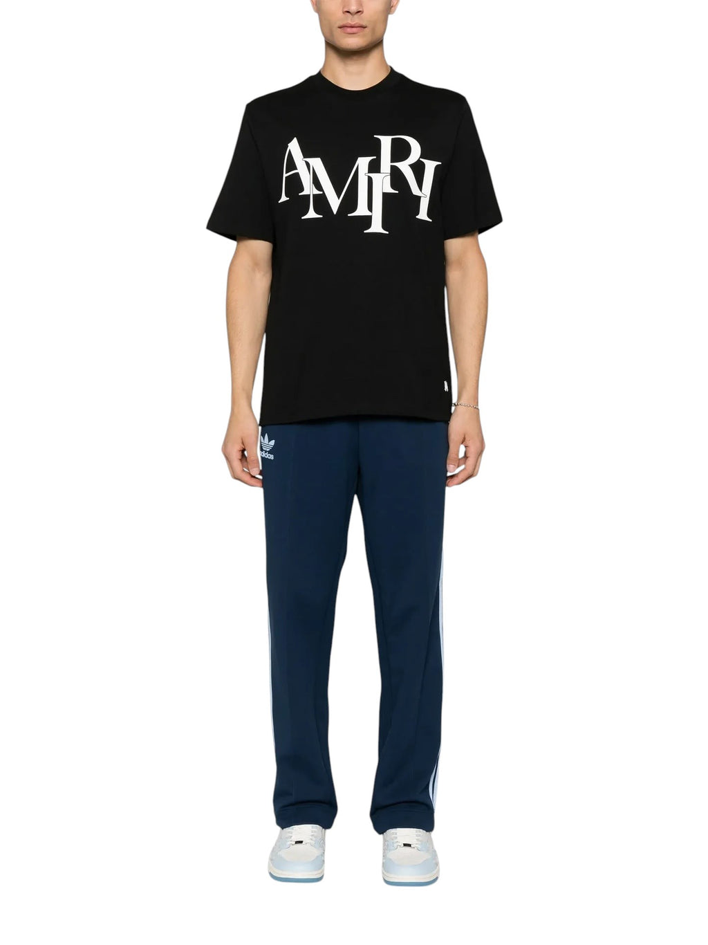 AMIRI STAGGERED LOGO T-SHIRT BLACK