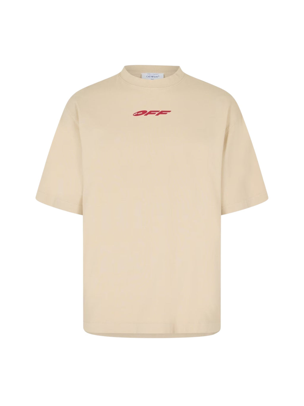 OFF WHITE BEIGE RECORDS LOGO OVERSIZED SKATE TEE