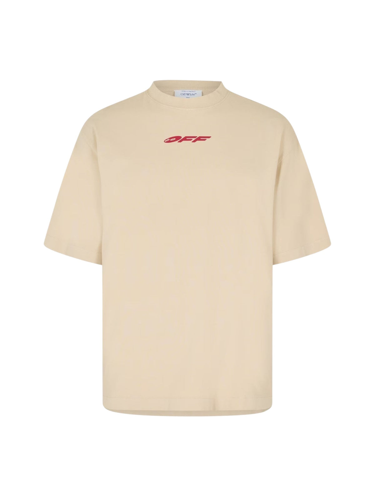 OFF WHITE BEIGE RECORDS LOGO OVERSIZED SKATE TEE