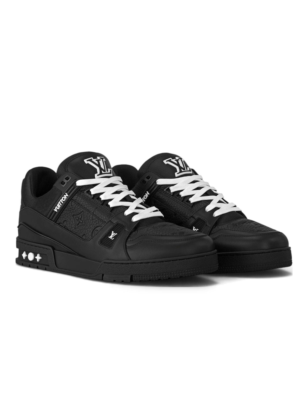 LOUIS VUITTON BLACK EMBOSSED MONOGRAM TRAINER