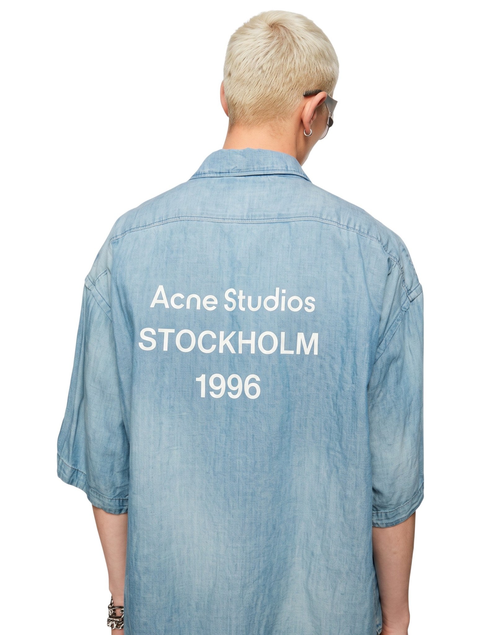 ACNE STUDIOS BUTTON UP SHIRT LOGO STAMP