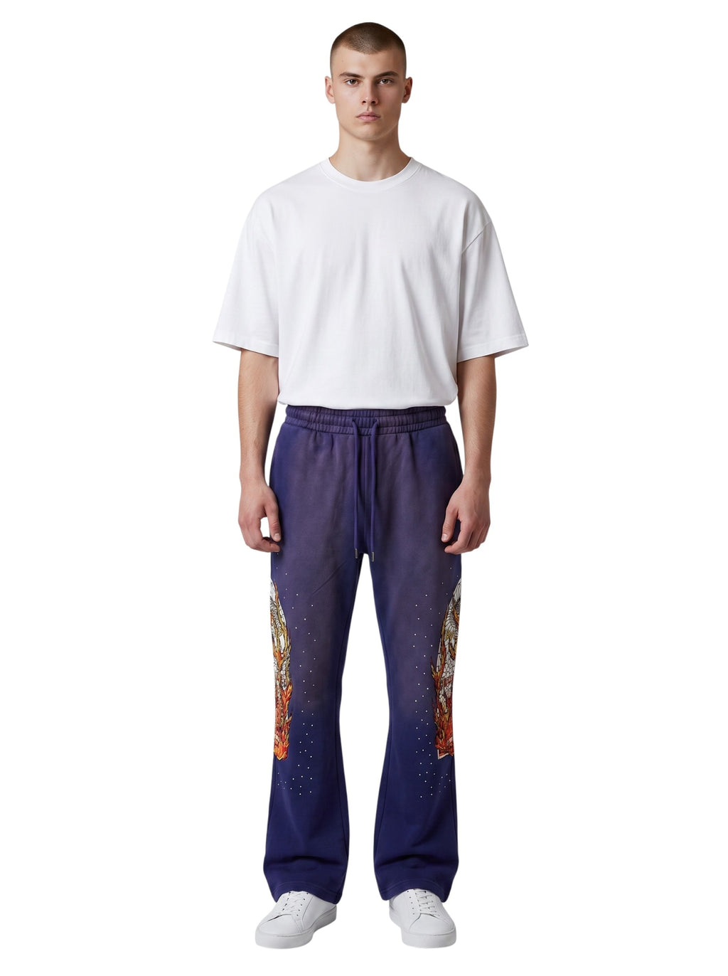 WHO DECIDES WAR FLAME GLASS SWEATPANTS PURPLE