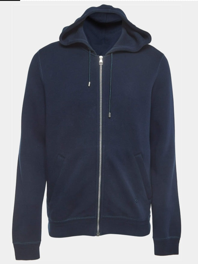 LOUIS VUITTON NAVY BLUE CLASSIC ZIP UP HOODIE