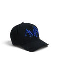 AMIRI STAGERRED TRUCKER HAT BLUE