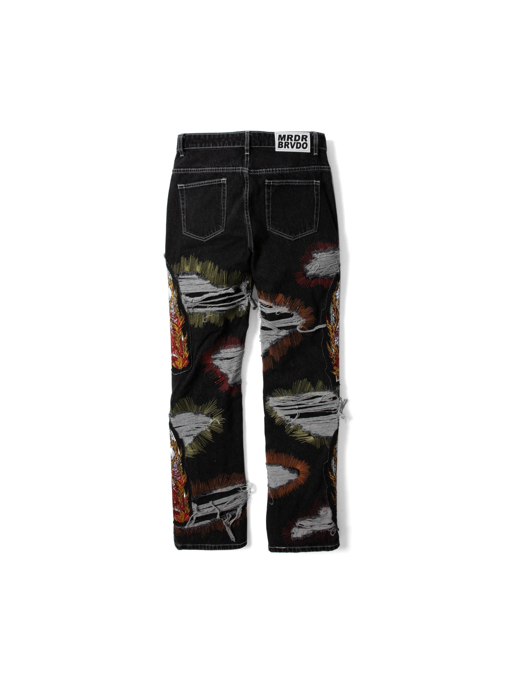 WHO DECIDES WAR BLACK WASH DISTRESSED JEANS