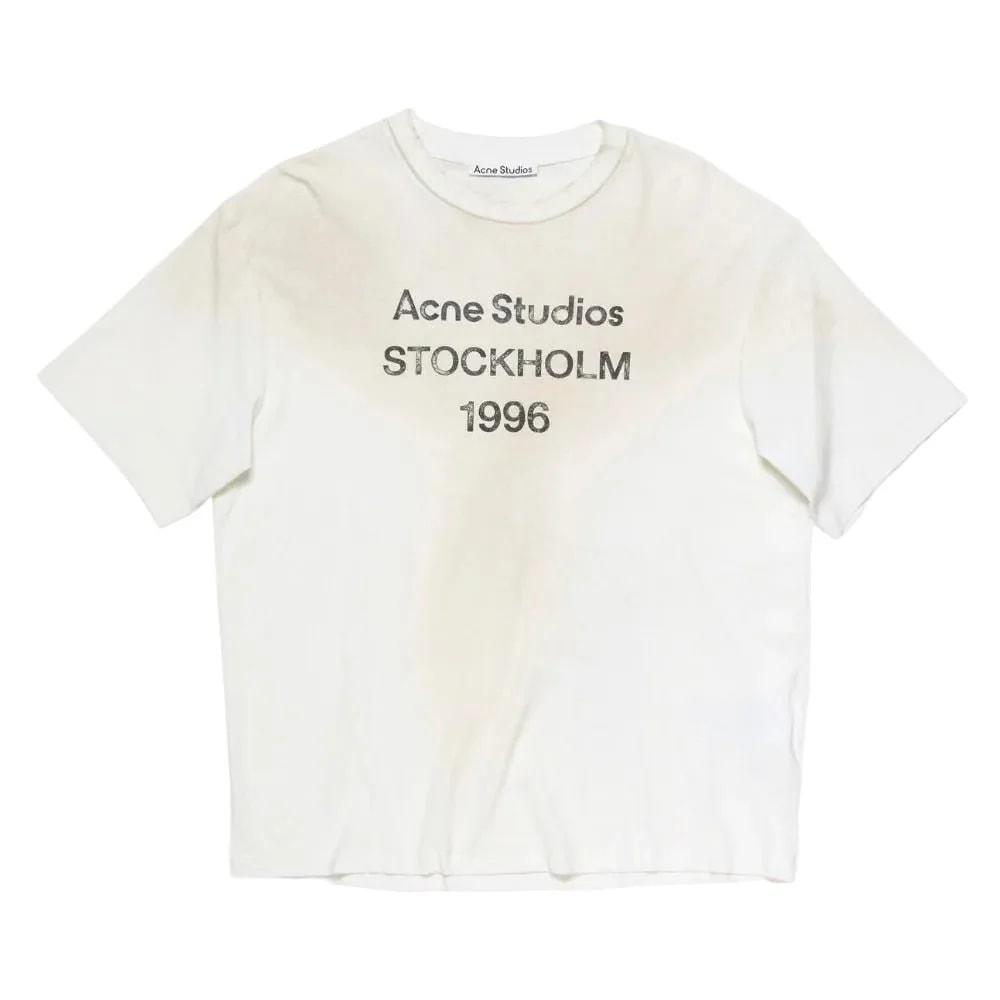 ACNE STUDIOS DUSTY WHITE SPRAYED 1996 LOGO T-SHIRT