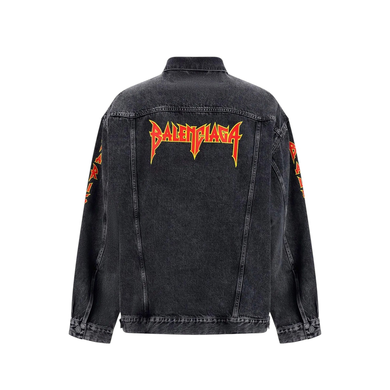 BALENCIAGA METAL BACK LOGO DENIM OVERSIZED JACKET