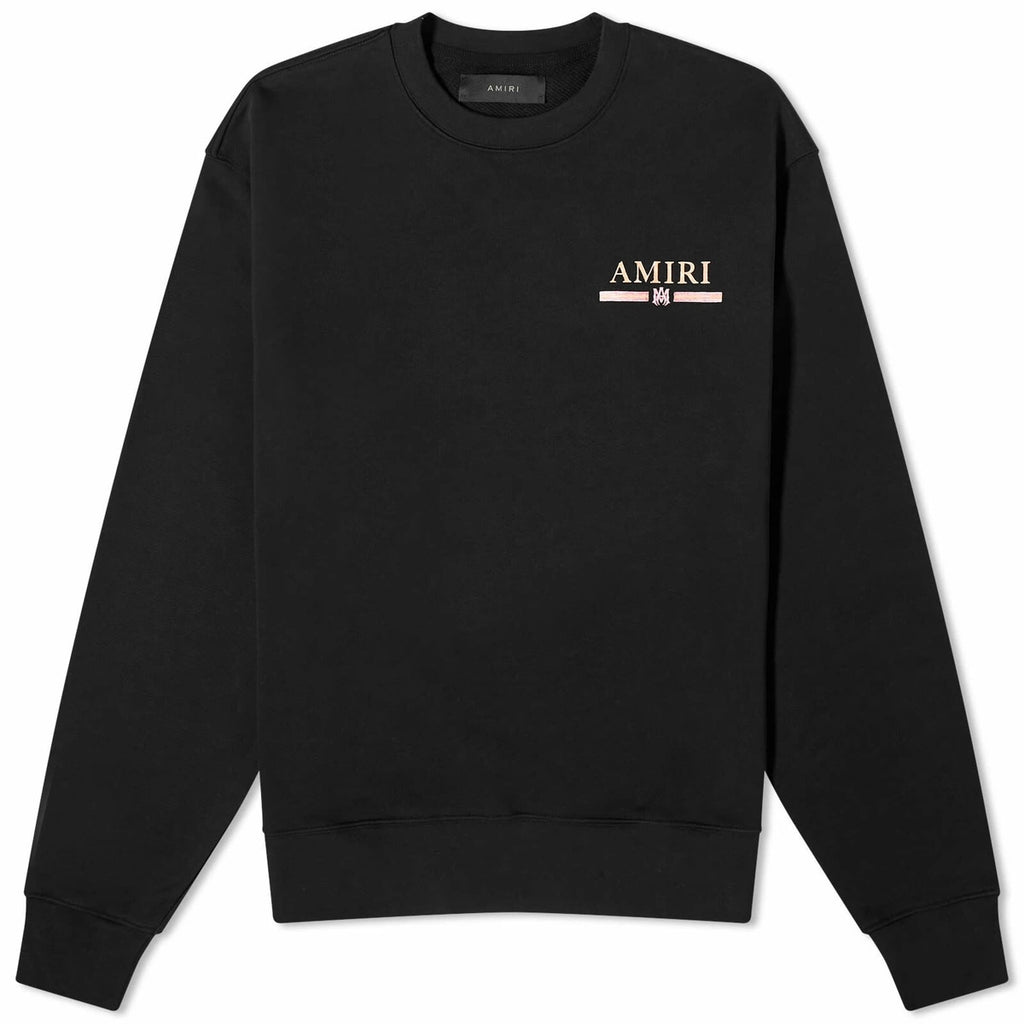 AMIRI WATERCOLOR MA BAR LOGO CREWNECK BLACK