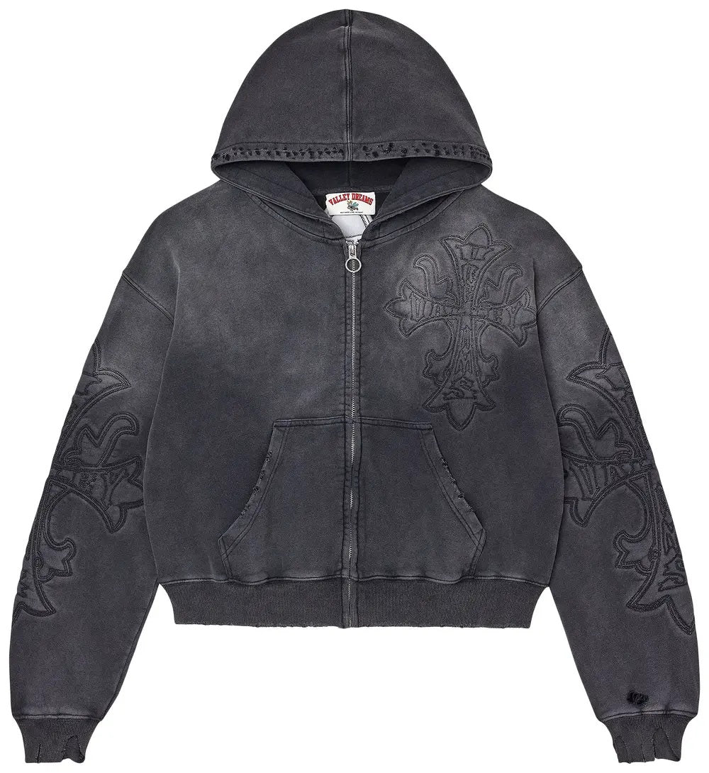 VALLEY CARVER ZIP UP WASHED BLACK