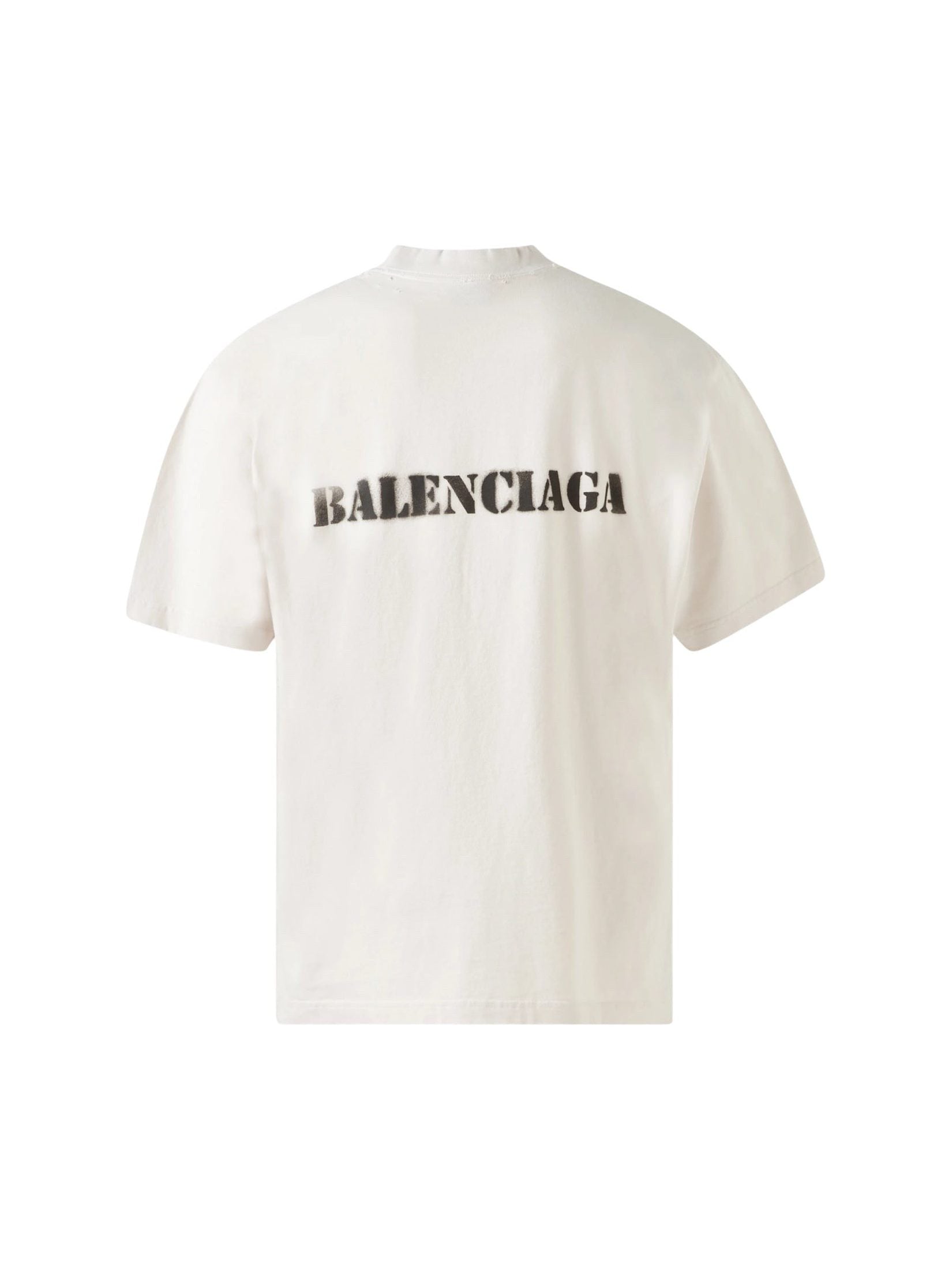 BALENCIAGA STENCIL TYPE CREAM T-SHIRT