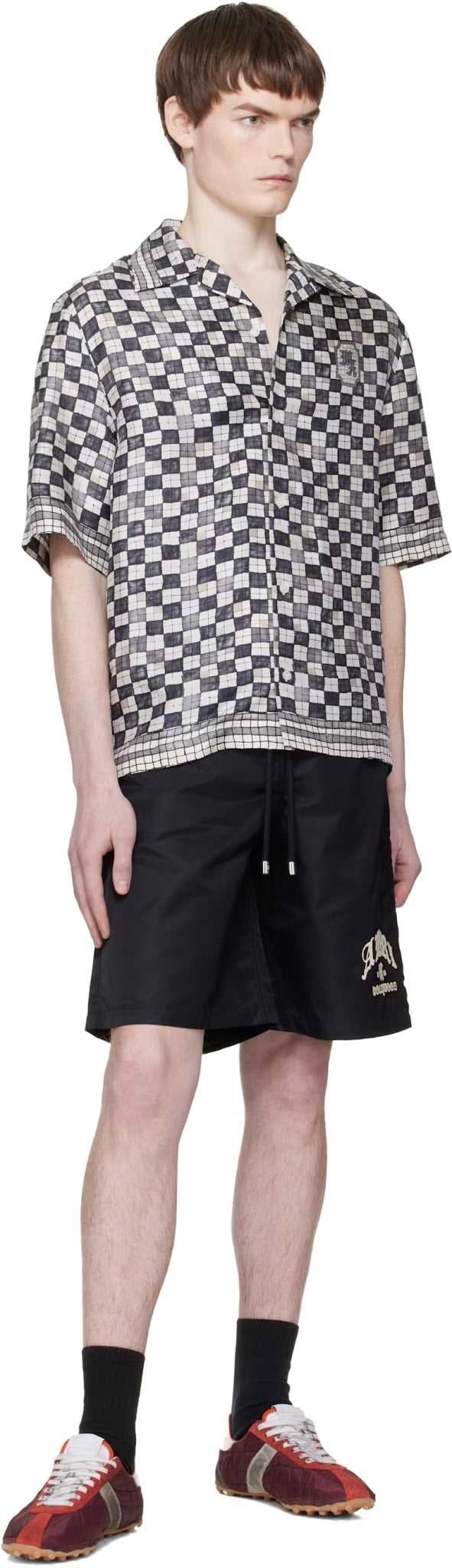 AMIRI HOLLYWOOD SHORTS BLACK NYLON