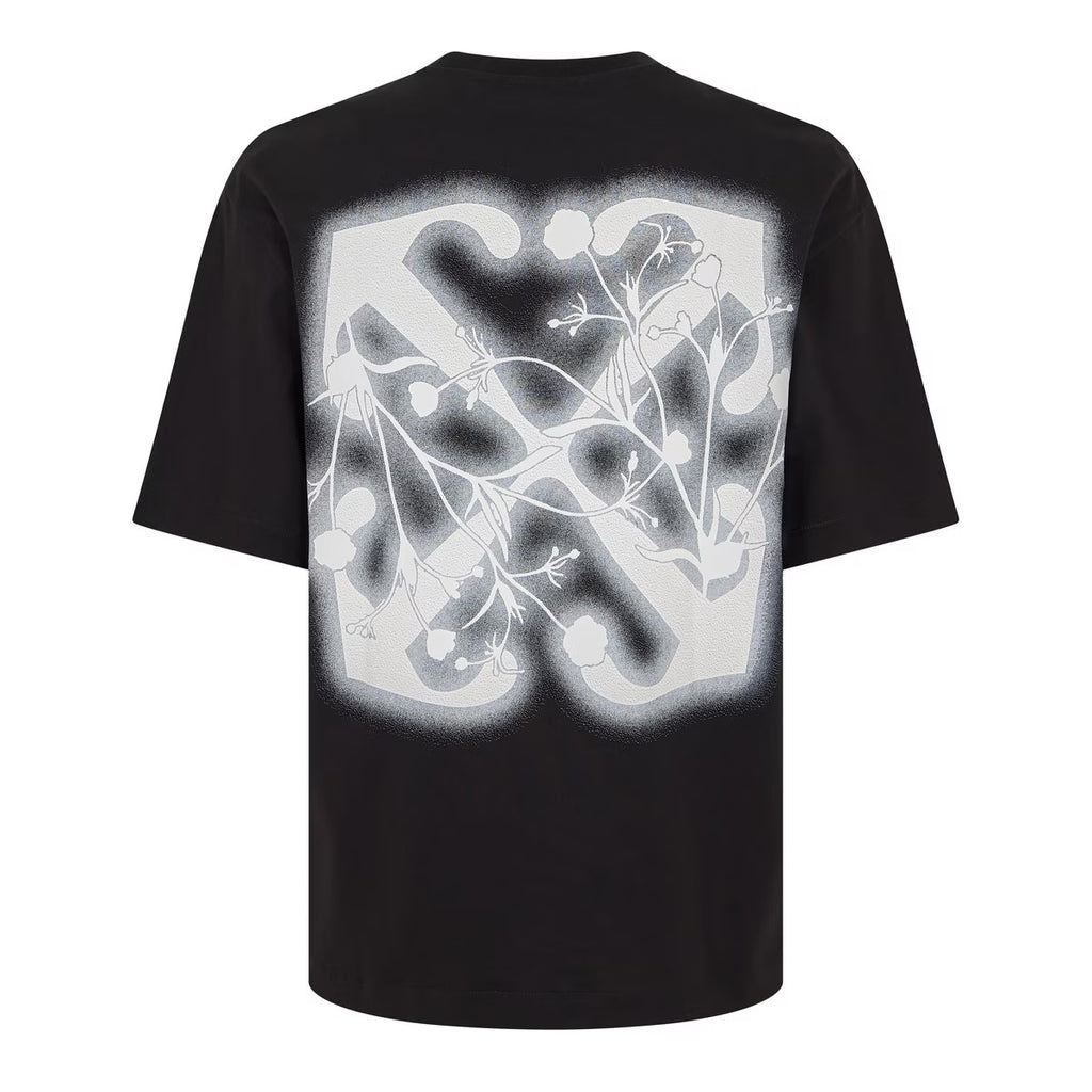 OFF WHITE FLOWER SPRAY ARROW T-SHIRT BLACK