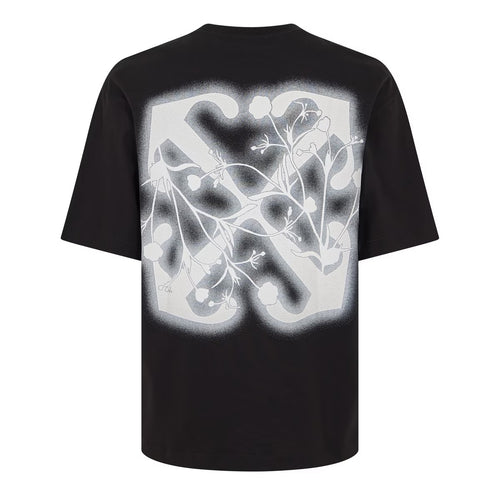 OFF WHITE FLOWER SPRAY ARROW T-SHIRT BLACK